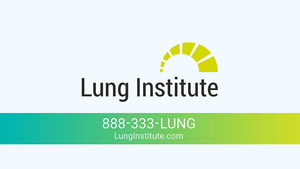 A graphic used in a Lung Institute commercial.