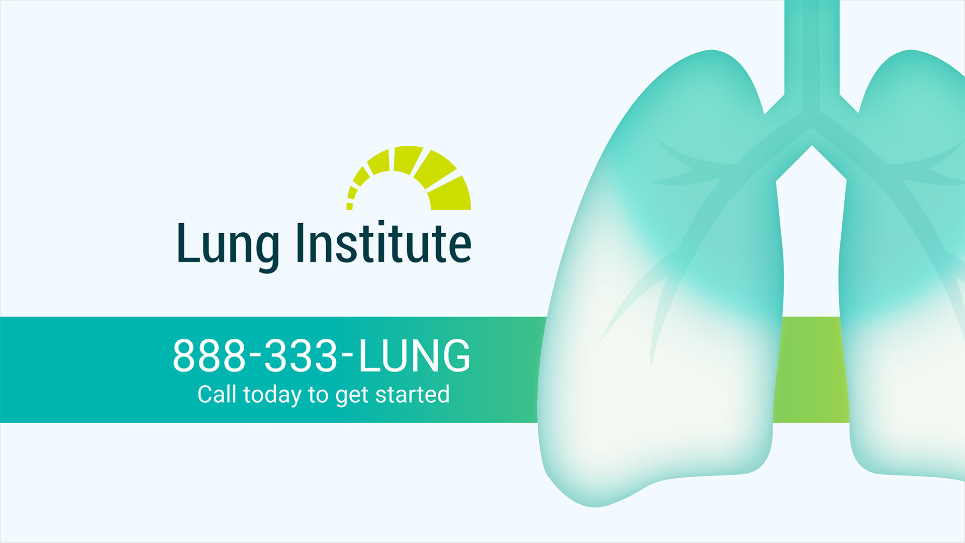 A graphic used in a Lung Institute commercial.