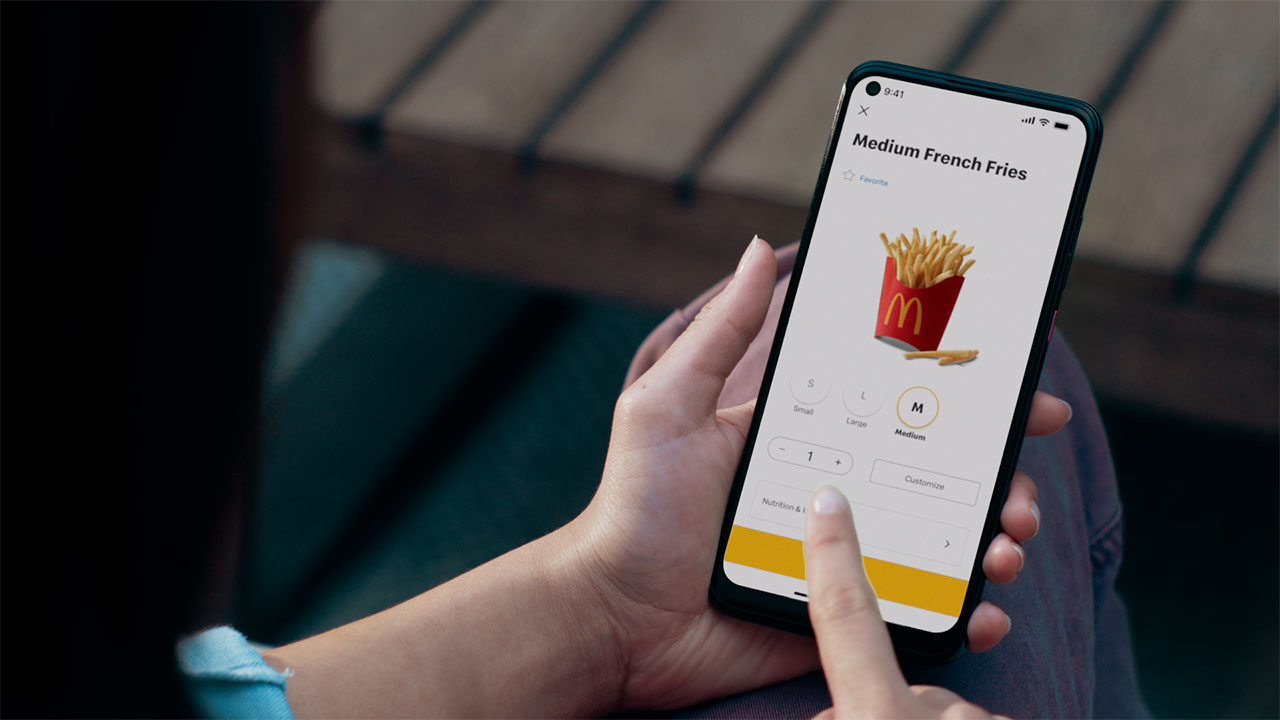 A closeup shot of the McDonald's app.